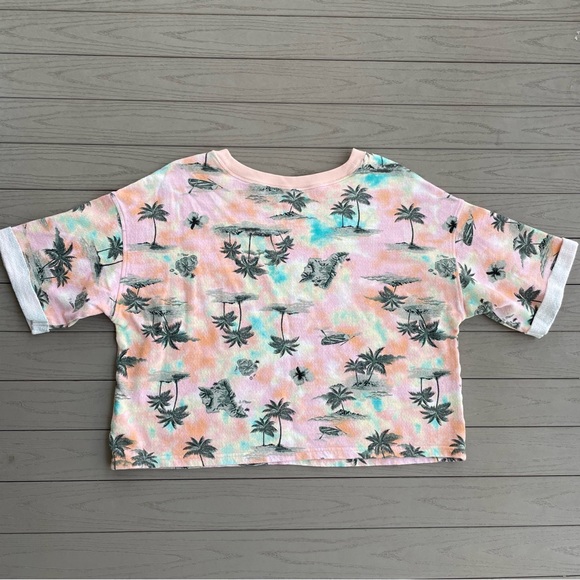 Old Navy Peachy Pink Tropical Terrycloth Crewneck L - Picture 5 of 7